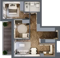 3 pokoje, mieszkanie 61,93 m², piętro 3, oferta nr E.3.07, Wzgórze Poetów 2, Gliwice, Wójtowa Wieś, ul. T. Mazowieckiego