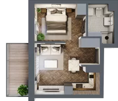 1 pokój, mieszkanie 32,14 m², piętro 2, oferta nr E.2.08, Wzgórze Poetów 2, Gliwice, Wójtowa Wieś, ul. T. Mazowieckiego