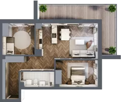 3 pokoje, mieszkanie 68,24 m², piętro 1, oferta nr F.1.03, Wzgórze Poetów 2, Gliwice, Wójtowa Wieś, ul. T. Mazowieckiego