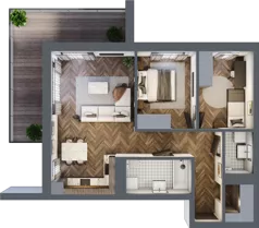 3 pokoje, mieszkanie 65,04 m², piętro 2, oferta nr F.2.02, Wzgórze Poetów 2, Gliwice, Wójtowa Wieś, ul. T. Mazowieckiego