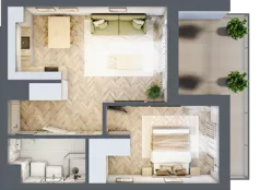 2 pokoje, mieszkanie 44,44 m², piętro 2, oferta nr D.2.4, Panorama Bańgów Etap II, Siemianowice Śląskie, Bańgów, ul. Bańgowska 32