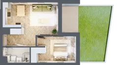 2 pokoje, mieszkanie 44,44 m², parter, oferta nr F.0.3, Panorama Bańgów Etap II, Siemianowice Śląskie, Bańgów, ul. Bańgowska 32