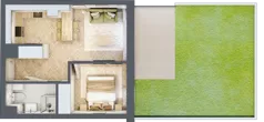 2 pokoje, mieszkanie 36,21 m², parter, oferta nr F.0.5, Panorama Bańgów Etap II, Siemianowice Śląskie, Bańgów, ul. Bańgowska 32