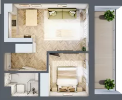 2 pokoje, mieszkanie 38,71 m², piętro 5, oferta nr D.5.3, Panorama Bańgów Etap II, Siemianowice Śląskie, Bańgów, ul. Bańgowska 32