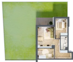 3 pokoje, mieszkanie 59,29 m², piętro 1, oferta nr E.1.3, Panorama Bańgów Etap II, Siemianowice Śląskie, Bańgów, ul. Bańgowska 32
