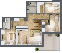 4 pokoje, mieszkanie 102,87 m², piętro 5, oferta nr E.5.4, Panorama Bańgów Etap II, Siemianowice Śląskie, Bańgów, ul. Bańgowska 32