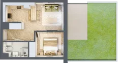 2 pokoje, mieszkanie 36,21 m², parter, oferta nr F.0.5, Panorama Bańgów Etap II, Siemianowice Śląskie, Bańgów, ul. Bańgowska 32