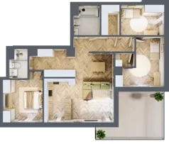 4 pokoje, mieszkanie 102,87 m², piętro 4, oferta nr F.4.4, Panorama Bańgów Etap II, Siemianowice Śląskie, Bańgów, ul. Bańgowska 32