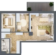 3 pokoje, mieszkanie 64,41 m², parter, oferta nr F.0.4, Panorama Bańgów Etap II, Siemianowice Śląskie, Bańgów, ul. Bańgowska 32