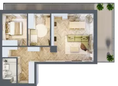 3 pokoje, mieszkanie 64,41 m², piętro 1, oferta nr F.1.5, Panorama Bańgów Etap II, Siemianowice Śląskie, Bańgów, ul. Bańgowska 32