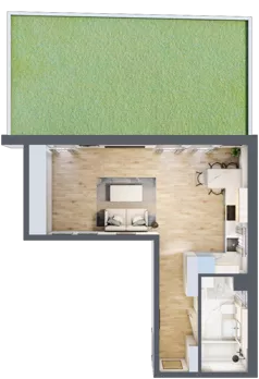 1 pokój, mieszkanie 37,55 m², parter, oferta nr 4, Popiełuszki, Szczecin, Zachód, Pogodno, ul. Popiełuszki 6