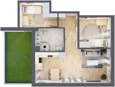 3 pokoje, mieszkanie 52,72 m², parter, oferta nr 1, Popiełuszki, Szczecin, Zachód, Pogodno, ul. Popiełuszki 6