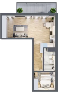 2 pokoje, mieszkanie 44,90 m², piętro 3, oferta nr 16, Popiełuszki, Szczecin, Zachód, Pogodno, ul. Popiełuszki 6