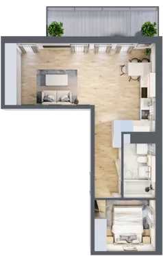 2 pokoje, mieszkanie 44,71 m², piętro 4, oferta nr 20, Popiełuszki, Szczecin, Zachód, Pogodno, ul. Popiełuszki 6