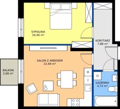 2 pokoje, mieszkanie 51,73 m², piętro 1, oferta nr B1 204, MOTTO Wojnów, Wrocław, Psie Pole-Zawidawie, Wojnów, ul. Strachocińska