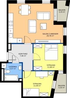 3 pokoje, mieszkanie 64,58 m², piętro 1, oferta nr C3 201, MOTTO Wojnów, Wrocław, Psie Pole-Zawidawie, Wojnów, ul. Strachocińska
