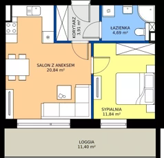 2 pokoje, apartament 41,28 m², parter, oferta nr A001, Aparthotel Polanica Sport Resort, Polanica-Zdrój, ul. Górska