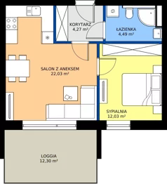 2 pokoje, apartament 42,82 m², piętro 1, oferta nr A118, Aparthotel Polanica Sport Resort, Polanica-Zdrój, ul. Górska