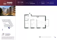 3 pokoje, apartament 63,17 m², piętro 1, oferta nr D.1.124, Piano Forte, Łódź, Śródmieście, ul. Stefana Jaracza 57