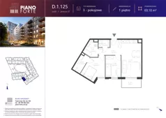 3 pokoje, apartament 69,20 m², piętro 1, oferta nr D.1.125, Piano Forte, Łódź, Śródmieście, ul. Stefana Jaracza 57