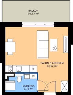 1 pokój, apartament inwestycyjny 27,39 m², parter, oferta nr B4/6, Stegna Park II, Stegna, ul. Lipowa