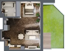 1 pokój, mieszkanie 50,09 m², parter, oferta nr A.0.04.1a, Atrium, Łódź, Polesie, Stare Polesie, ul. kpt. Stefana Pogonowskiego 44/46