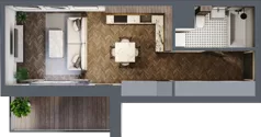 1 pokój, mieszkanie 33,31 m², parter, oferta nr B.0.03.1a, Atrium, Łódź, Polesie, Stare Polesie, ul. kpt. Stefana Pogonowskiego 44/46