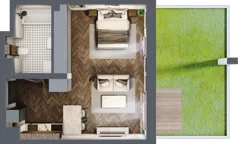 1 pokój, mieszkanie 39,47 m², parter, oferta nr B.0.08.1a, Atrium, Łódź, Polesie, Stare Polesie, ul. kpt. Stefana Pogonowskiego 44/46