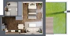 1 pokój, mieszkanie 32,99 m², piętro 2, oferta nr B.2.51.1a, Atrium, Łódź, Polesie, Stare Polesie, ul. kpt. Stefana Pogonowskiego 44/46