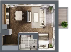 1 pokój, mieszkanie 36,11 m², piętro 1, oferta nr B.1.26.1k, Atrium, Łódź, Polesie, Stare Polesie, ul. kpt. Stefana Pogonowskiego 44/46