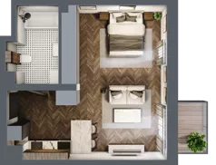 1 pokój, mieszkanie 39,53 m², piętro 1, oferta nr B.1.27.1a , Atrium, Łódź, Polesie, Stare Polesie, ul. kpt. Stefana Pogonowskiego 44/46