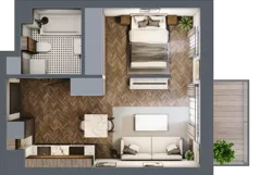 1 pokój, mieszkanie 34,10 m², piętro 1, oferta nr B.1.29.1a, Atrium, Łódź, Polesie, Stare Polesie, ul. kpt. Stefana Pogonowskiego 44/46