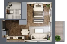 1 pokój, mieszkanie 32,99 m², piętro 1, oferta nr B.1.31.1a, Atrium, Łódź, Polesie, Stare Polesie, ul. kpt. Stefana Pogonowskiego 44/46