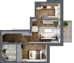 2 pokoje, mieszkanie 45,91 m², piętro 2, oferta nr A.2.23.2k, Atrium, Łódź, Polesie, Stare Polesie, ul. kpt. Stefana Pogonowskiego 44/46