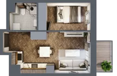 2 pokoje, mieszkanie 31,61 m², piętro 2, oferta nr A.2.24.2a, Atrium, Łódź, Polesie, Stare Polesie, ul. kpt. Stefana Pogonowskiego 44/46