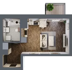 1 pokój, mieszkanie 29,14 m², piętro 2, oferta nr A.2.36.1a, Atrium, Łódź, Polesie, Stare Polesie, ul. kpt. Stefana Pogonowskiego 44/46