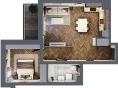 2 pokoje, mieszkanie 48,52 m², piętro 2, oferta nr B.2.56.2a, Atrium, Łódź, Polesie, Stare Polesie, ul. kpt. Stefana Pogonowskiego 44/46