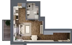 1 pokój, mieszkanie 30,15 m², piętro 2, oferta nr B.2.59.1k, Atrium, Łódź, Polesie, Stare Polesie, ul. kpt. Stefana Pogonowskiego 44/46