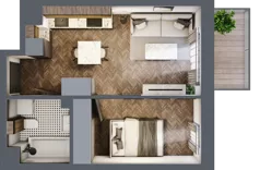 2 pokoje, mieszkanie 33,13 m², piętro 3, oferta nr A.3.41.2a, Atrium, Łódź, Polesie, Stare Polesie, ul. kpt. Stefana Pogonowskiego 44/46