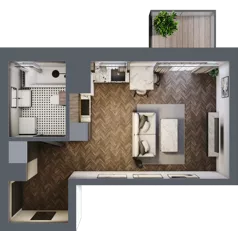 1 pokój, mieszkanie 29,14 m², piętro 3, oferta nr A.3.52.1a, Atrium, Łódź, Polesie, Stare Polesie, ul. kpt. Stefana Pogonowskiego 44/46