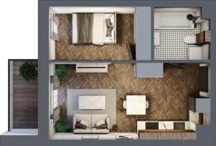 2 pokoje, mieszkanie 34,80 m², piętro 3, oferta nr B.3.60.2a, Atrium, Łódź, Polesie, Stare Polesie, ul. kpt. Stefana Pogonowskiego 44/46