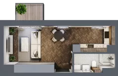 1 pokój, mieszkanie 29,53 m², piętro 3, oferta nr B.3.65.1k, Atrium, Łódź, Polesie, Stare Polesie, ul. kpt. Stefana Pogonowskiego 44/46