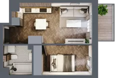 2 pokoje, mieszkanie 33,13 m², piętro 4, oferta nr A.4.57.2a, Atrium, Łódź, Polesie, Stare Polesie, ul. kpt. Stefana Pogonowskiego 44/46