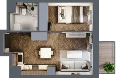 2 pokoje, mieszkanie 32,21 m², piętro 5, oferta nr A.5.72.2a, Atrium, Łódź, Polesie, Stare Polesie, ul. kpt. Stefana Pogonowskiego 44/46