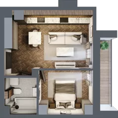 2 pokoje, mieszkanie 33,84 m², piętro 5, oferta nr A.5.85.2a, Atrium, Łódź, Polesie, Stare Polesie, ul. kpt. Stefana Pogonowskiego 44/46