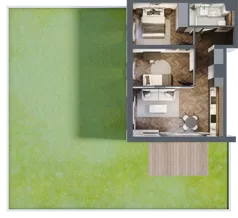 3 pokoje, mieszkanie 51,04 m², parter, oferta nr B2.0.35.3a, Junique I.II, Poznań, Grunwald, Junikowo, ul. Miśnieńska 38, 39, 43