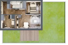 3 pokoje, mieszkanie 45,85 m², piętro 1, oferta nr C2.1.36.3a, Junique I.II, Poznań, Grunwald, Junikowo, ul. Miśnieńska 38, 39, 43