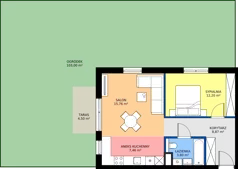 2 pokoje, mieszkanie 48,14 m², piętro 1, oferta nr G.1.11.2k, art.TEO - bud. G, H, Łódź, Polesie, Teofilów, ul. Kaczeńcowa