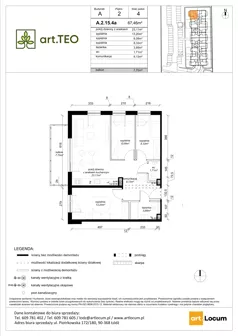 4 pokoje, mieszkanie 67,46 m², piętro 2, oferta nr A.2.15.4a, art.TEO - bud. A, Łódź, Polesie, Teofilów, ul. Kaczeńcowa