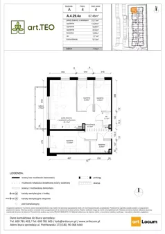 4 pokoje, mieszkanie 67,48 m², piętro 4, oferta nr A.4.29.4a, art.TEO - bud. A, Łódź, Polesie, Teofilów, ul. Kaczeńcowa